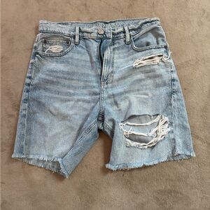 American Eagle Outfitters Light Blue Distressed Jean Shorts